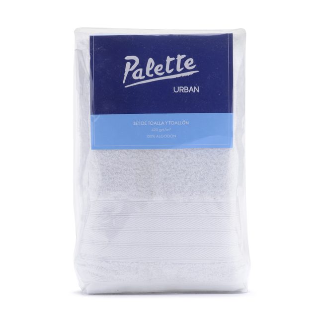 JUEGO DE TOALLA Y TOALLÓN 420 grm. - PALETTE. - Imagen 4